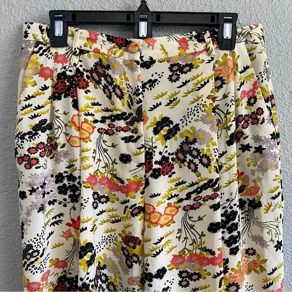 Topshop Idol Cream Floral Bloom Print City Wide Leg Size 8 Knee Length‎ - Picture 4 of 9